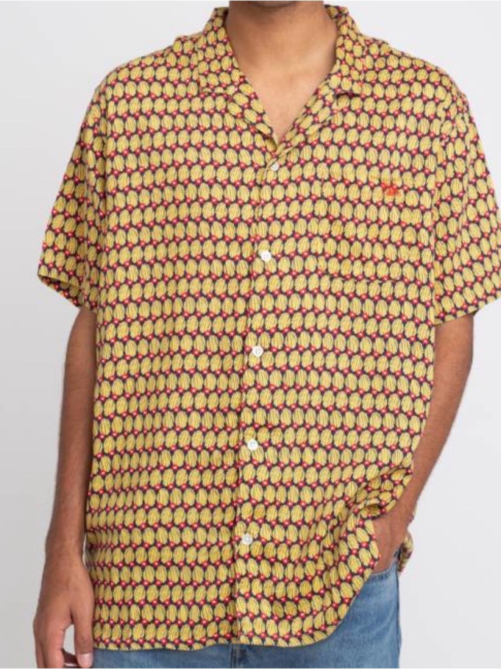 Levi's Cubano Shirt Cactus Print Button Down Short Sleeve Size Large
